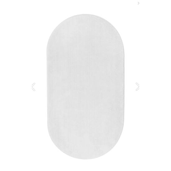 White Oval Pelt Woven Carpet Plush Soft Non-Slip Antibacterial