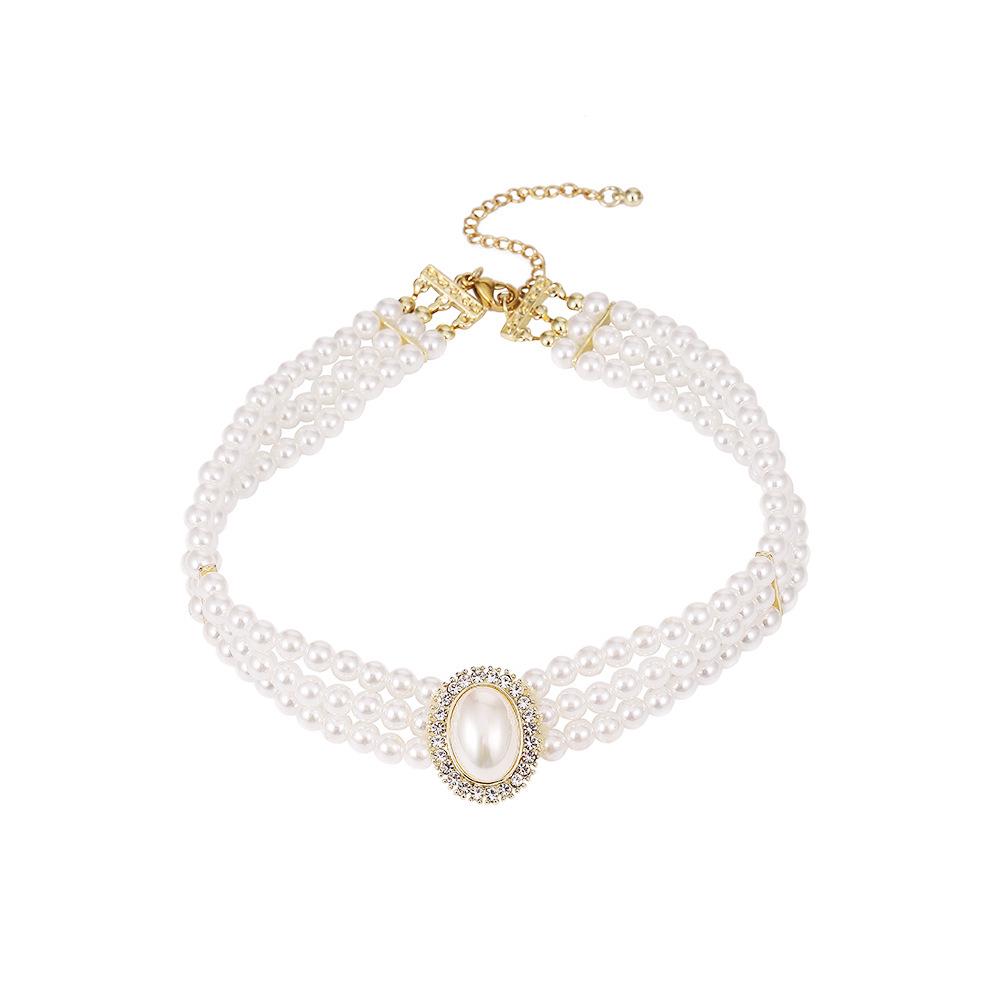 Elegant Retro Pearl Bridal Necklace & Earrings Set