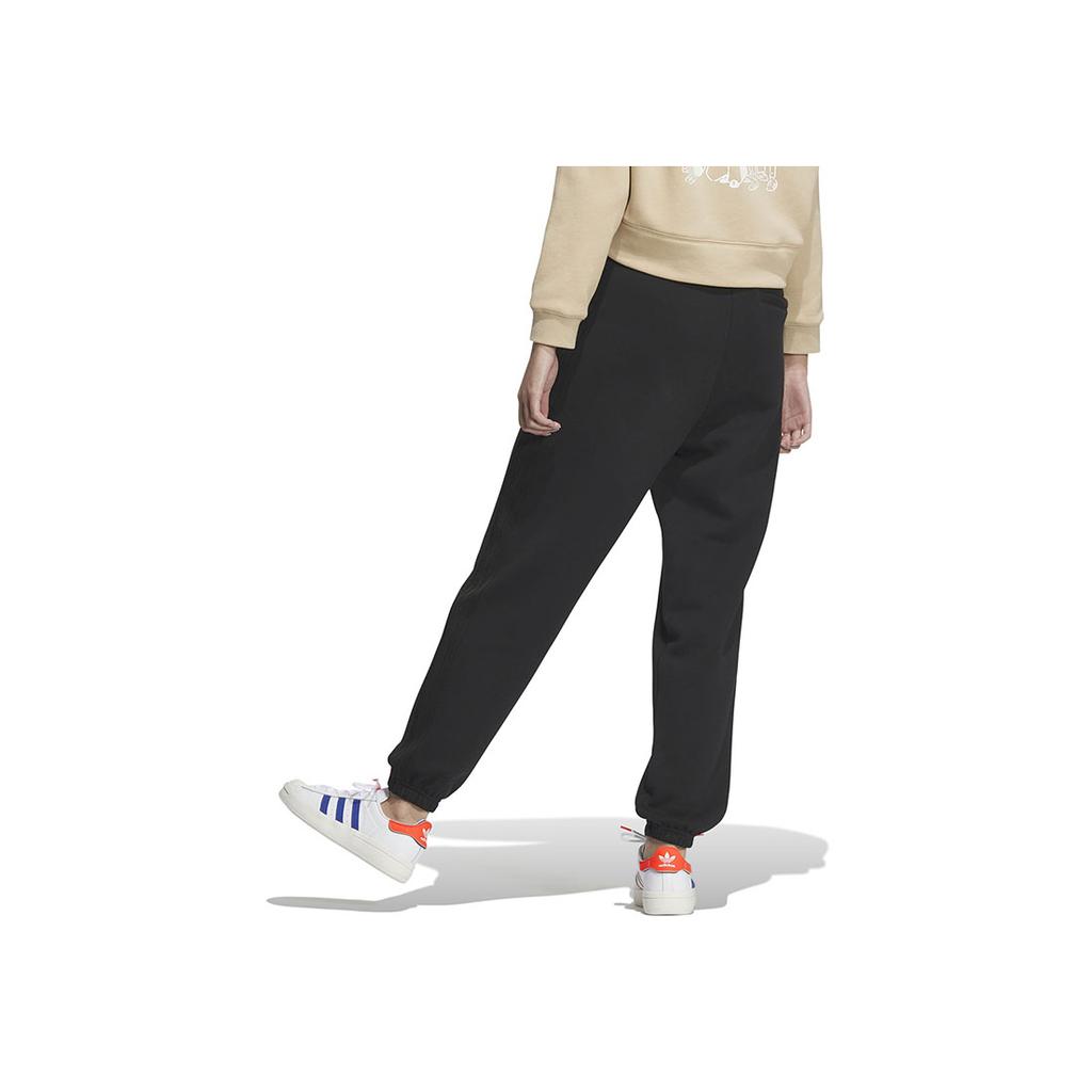 Adidas Originals Trefoil Solid Color Loose Cuff Sweatpants Women Bottoms Black IK8669