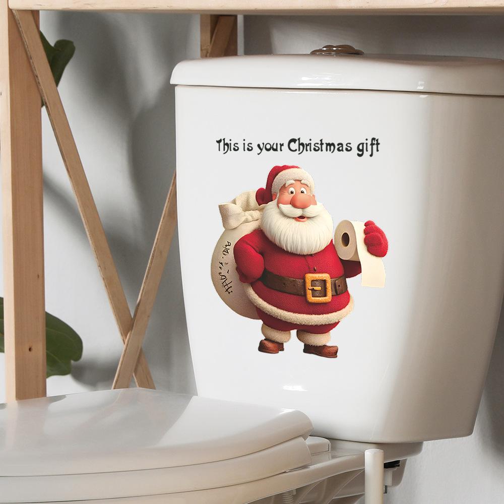 Santa Claus's Bathroom Toilet Beautification Stickers for Giving Gifts