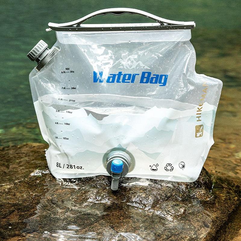 8L Camping Water Bag Portable Folding Water Storage Jug with Faucet Large Capacity Reusable Water Carrier for Outdoor Hiking Picnics BBQ