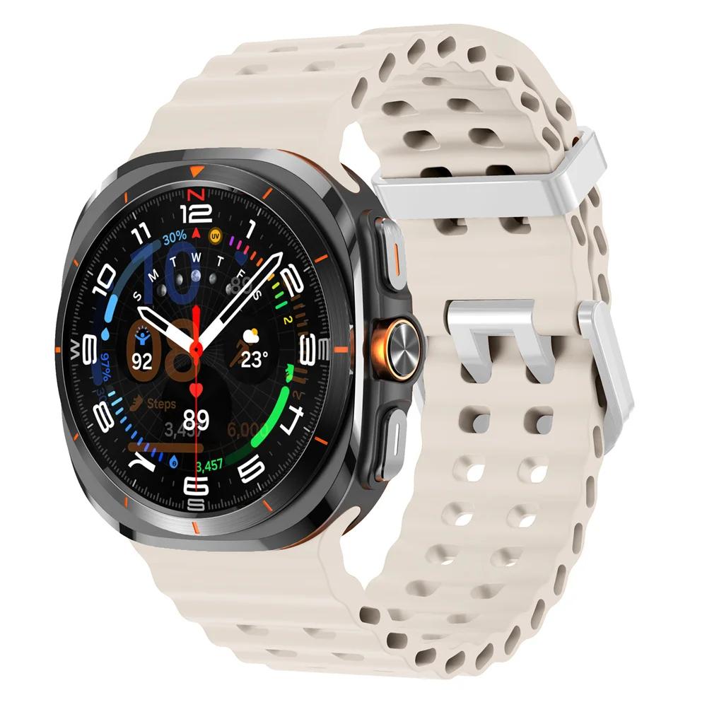Silicone Breathable Strap For Samsung Galaxy Watch Ultra 47mm Marine Wristband Bracelet Galaxy Watch Ultra(2025) 47mm  Watchband