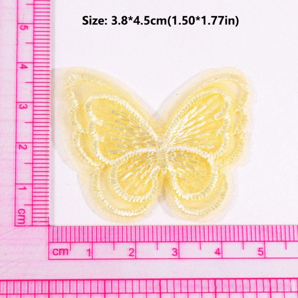 20Pcs 3D Butterfly Appliques Translucent Simulation Mesh Butterfly Patch Garment Design Materials
