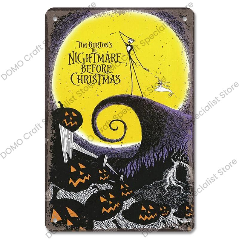 Halloween Night Party Poster Vintage Metal Signs Pumpkin Trick or Treat Metal Tin Plate Wall Art Decor For Bar Pub Club Home