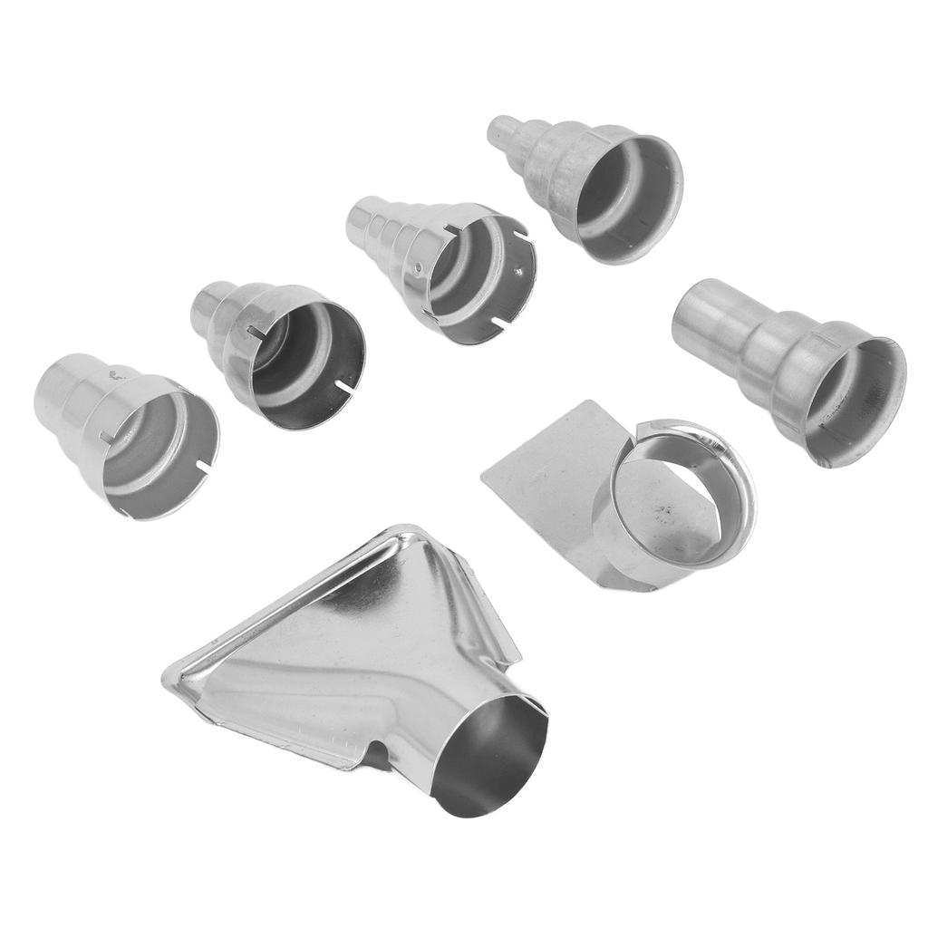 7Pcs 35mm Heat Gun Nozzle Set Stainless Steel Hot Air Gun Nozzle for Pipe Welding PVC Shrinking