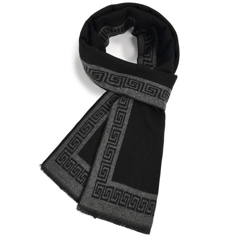 Men'S Scarves Men'S Winter Warmth Plaid Long Imitation Cashmere Men'S Scarves Custom