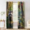 Forest Stream Raccoon Bird Blackout Curtains For Living Room Bedroom Window Treatment Blinds Drapes