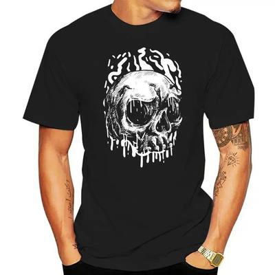 Camiseta Cráneo Goteando S-5XL Estampada Rock Hombre Punk Gótico Metal Grunge Retro Camiseta