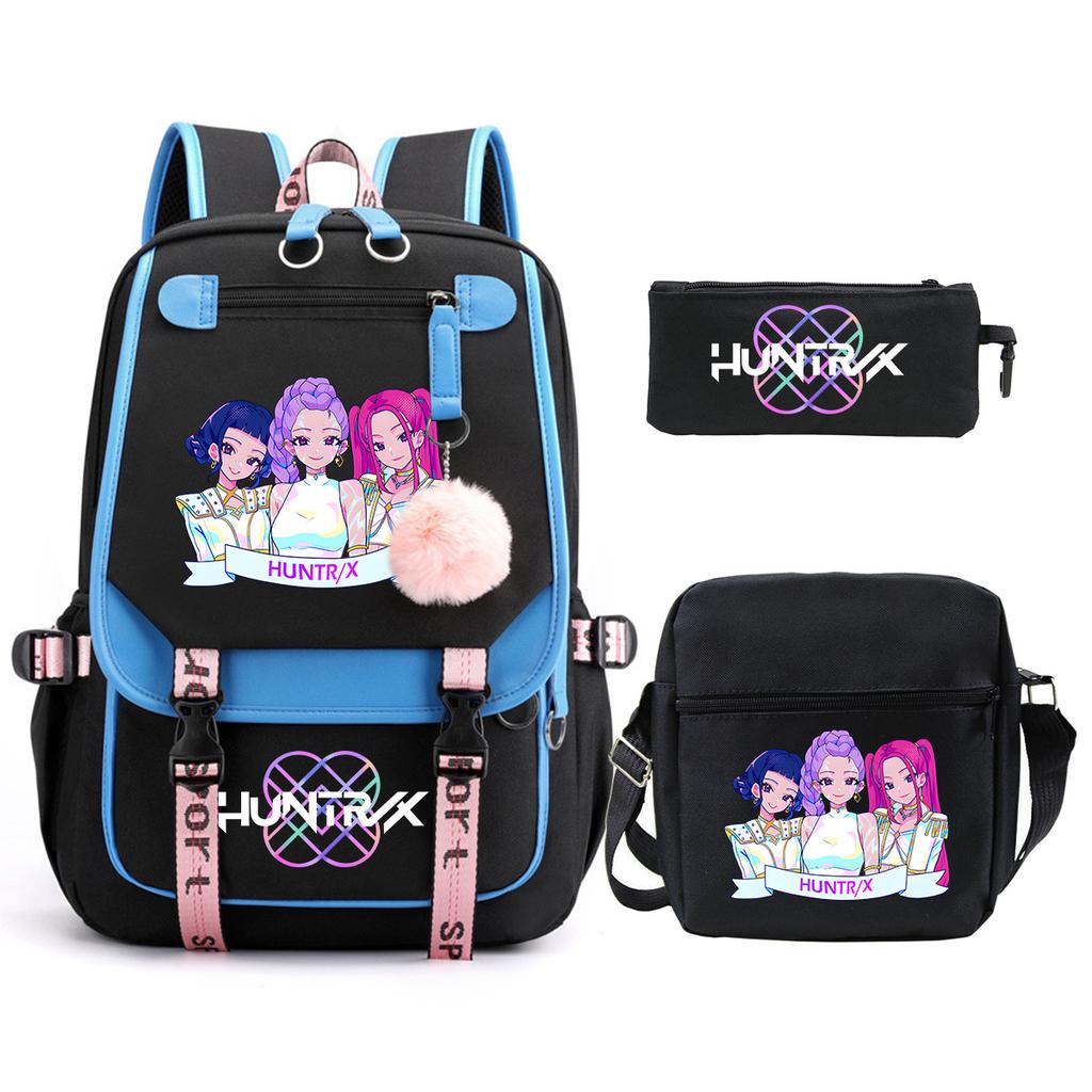 KPop Demon Hunters Korean version of student school bag children's backpack pencil bag set