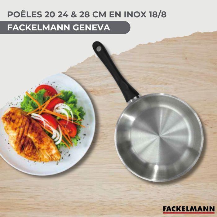 Batterie de cuisine à induction - FACKELMANN - Geneva - Inox 18/8 - 12 pièces - 3 poêles, 3 casseroles et 6 ustensiles