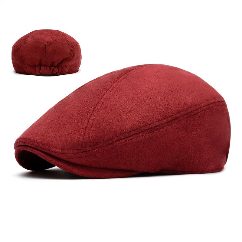 Autumn Winter Berets Men Women Suede Solid Color Cap Octagonal Cap British Newsboy Cap Painter Forward Cap