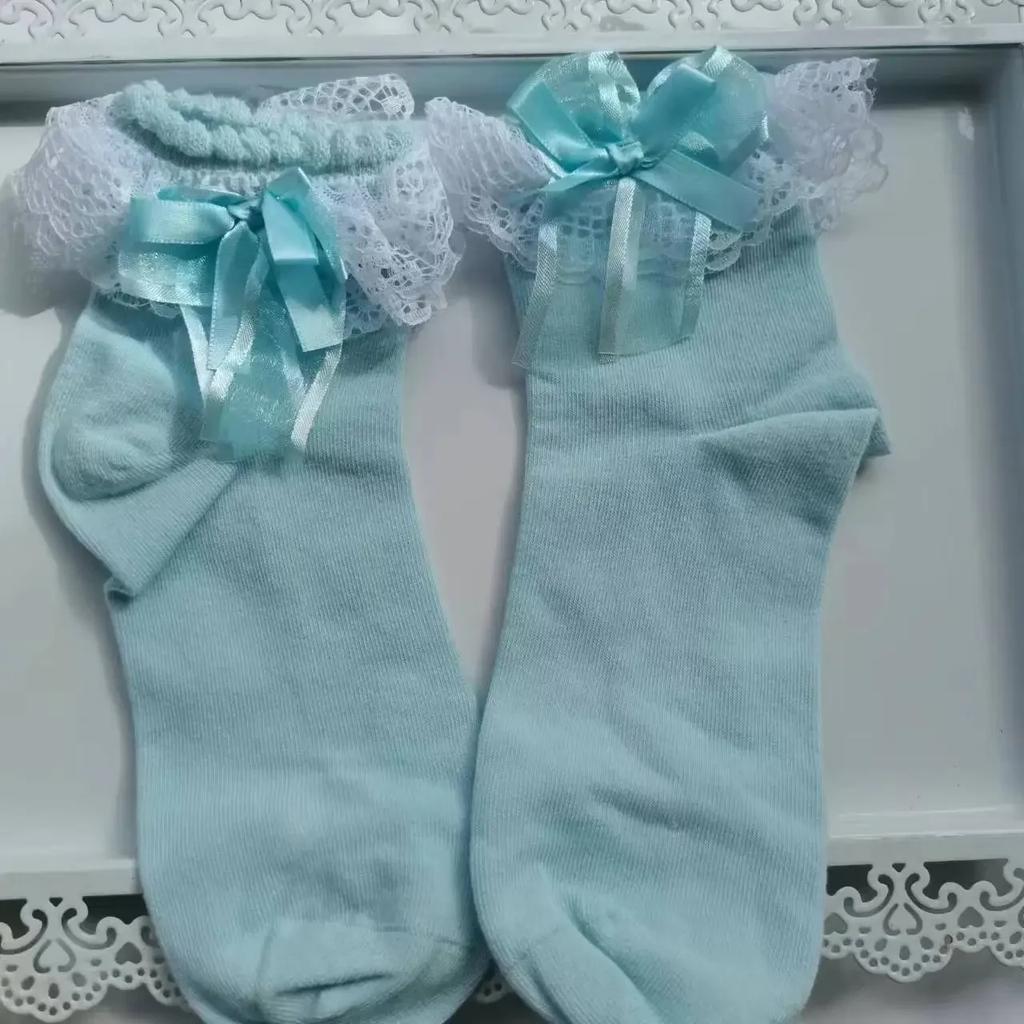 Lolita Damen Harajuku Retro Spitze Kurze Knöchelsocken JK Rüschen Baumwolle Prinzessin Mädchen Weich Hochzeit Tanz Weiß Schwarz Pink