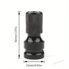 Telescopic Socket Adapter 1/2 To 1/4 Hex Female Socket Adapter for Electric Wrench Telescopic Drill Socket