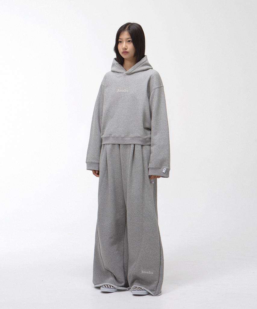 Yankoaleupeu Diploma Embroidered Wide Two-Pleat Sweatpants - Melange