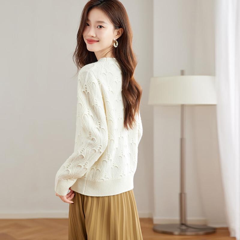 Srcr Women's Jacquard Pure Wool Long-Sleeve Sweater