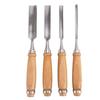 Alloy Steel Wood Chisel Collection 4 Distinct Size with Shock Absorbing Handle Flat Chisel for Professional Use