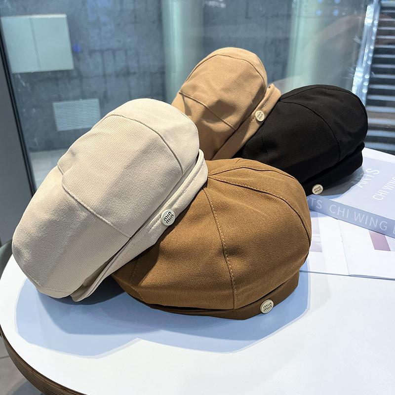 Neue Baskenmütze Kinder Frühling und Herbst vielseitig Gesicht klein achteckiger Hut schlichte Malermütze literarisch und retro