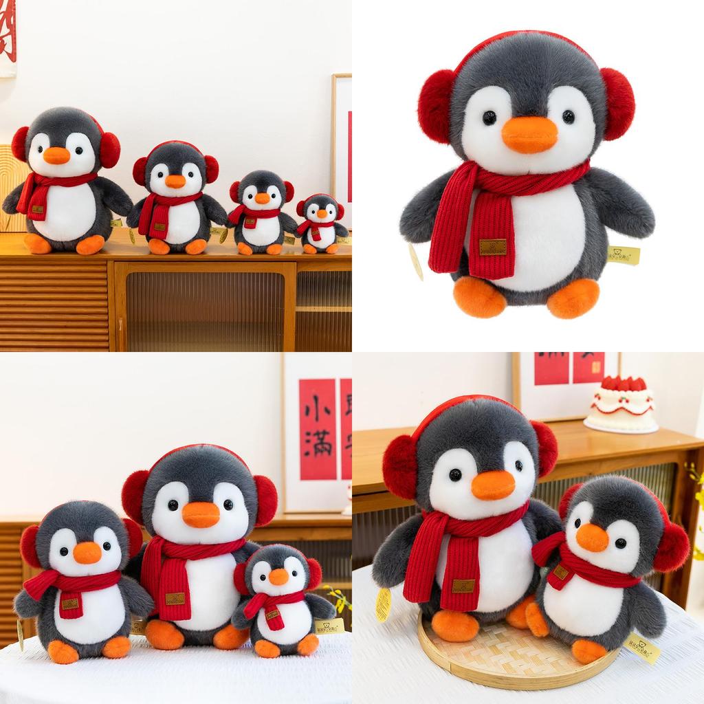 Cute Penguin Plush Toy With Scarf For Valentines Day Gift And Collectors