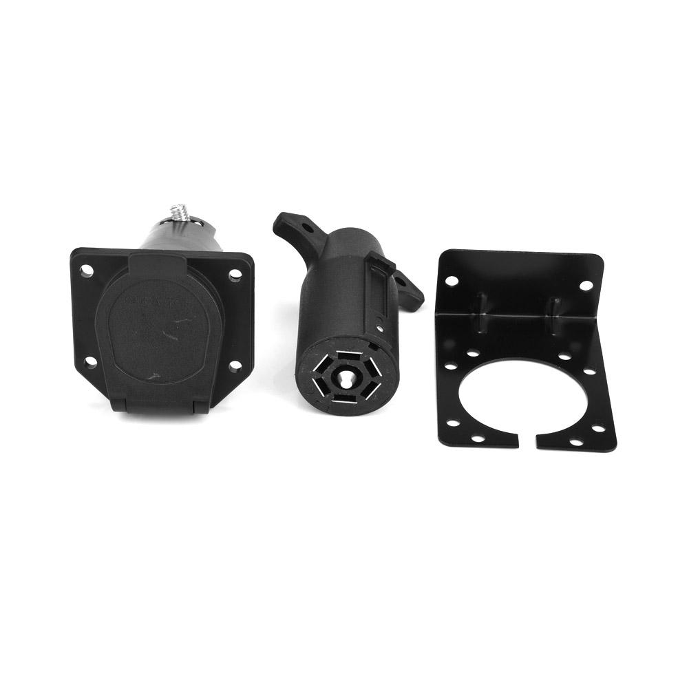 7 Pin Car Trailer Plug Socket Bracket Set Adapter Connector for Caravan Towbar Towing 12V