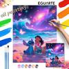 Lilo and Stitch Ocean Beach Galaxy Oil Painting Hand Painting Art Kit Coloring Painting Handmade Diy Home Decoration Gift