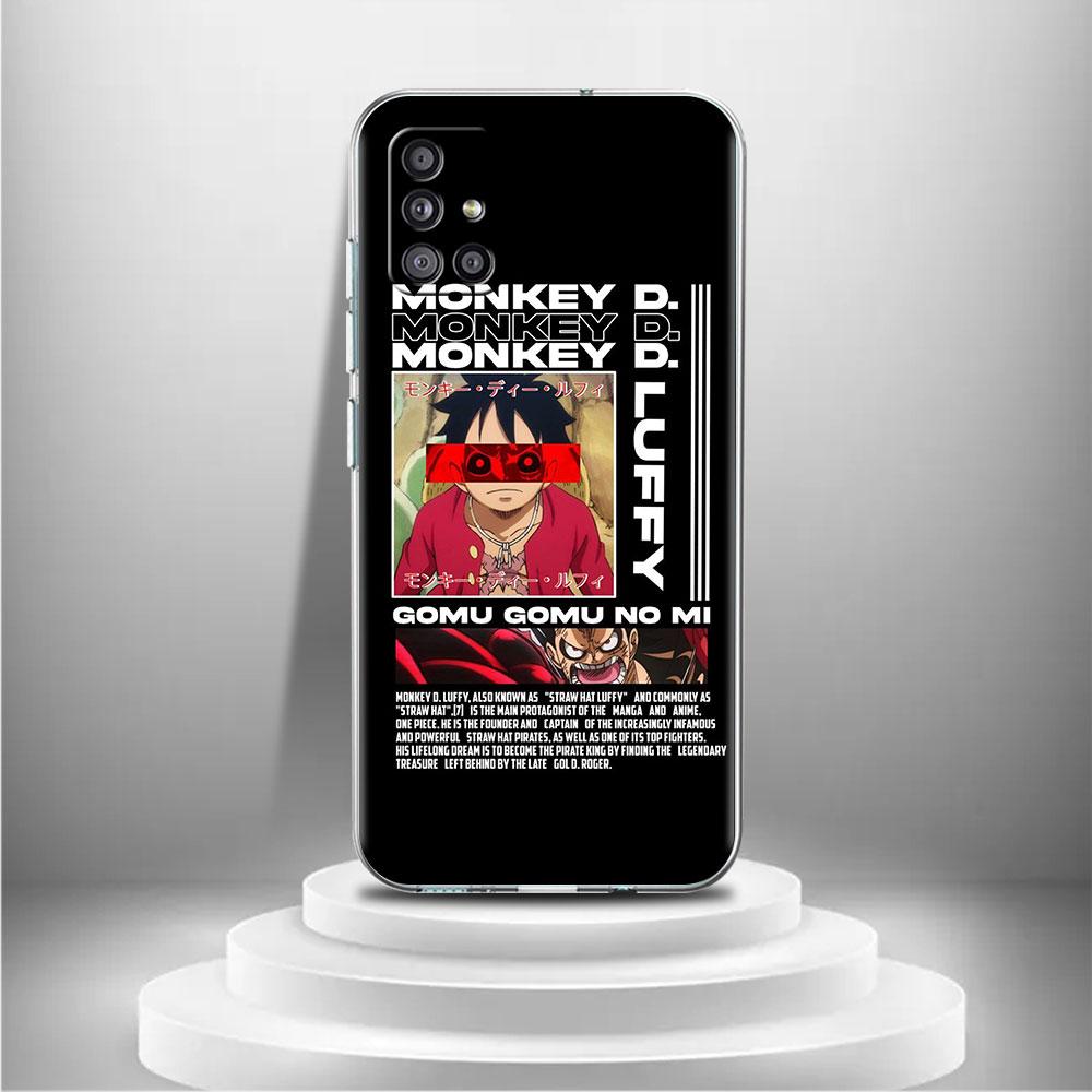 Clear Case For Samsung Galaxy A52 A12 A51 A32 A21s A71 A32 A22 50 A70 A31 A72 5G Phone Cover One- Piece Boy Anime