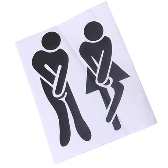 Cute Man Woman Washroom Toilet WC Bathroom Door Sticker