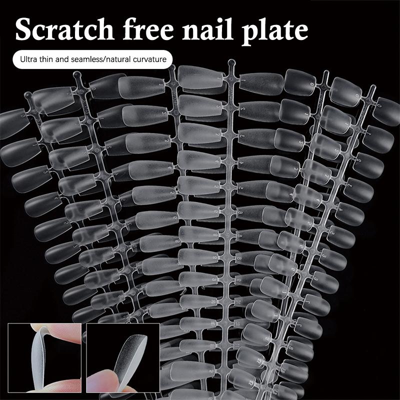 100pcs Press On Nail Tips Full Cover Ultra-Thin False Nails Patches Gel Nails Extension System Clear Fake Nails Art Accessories