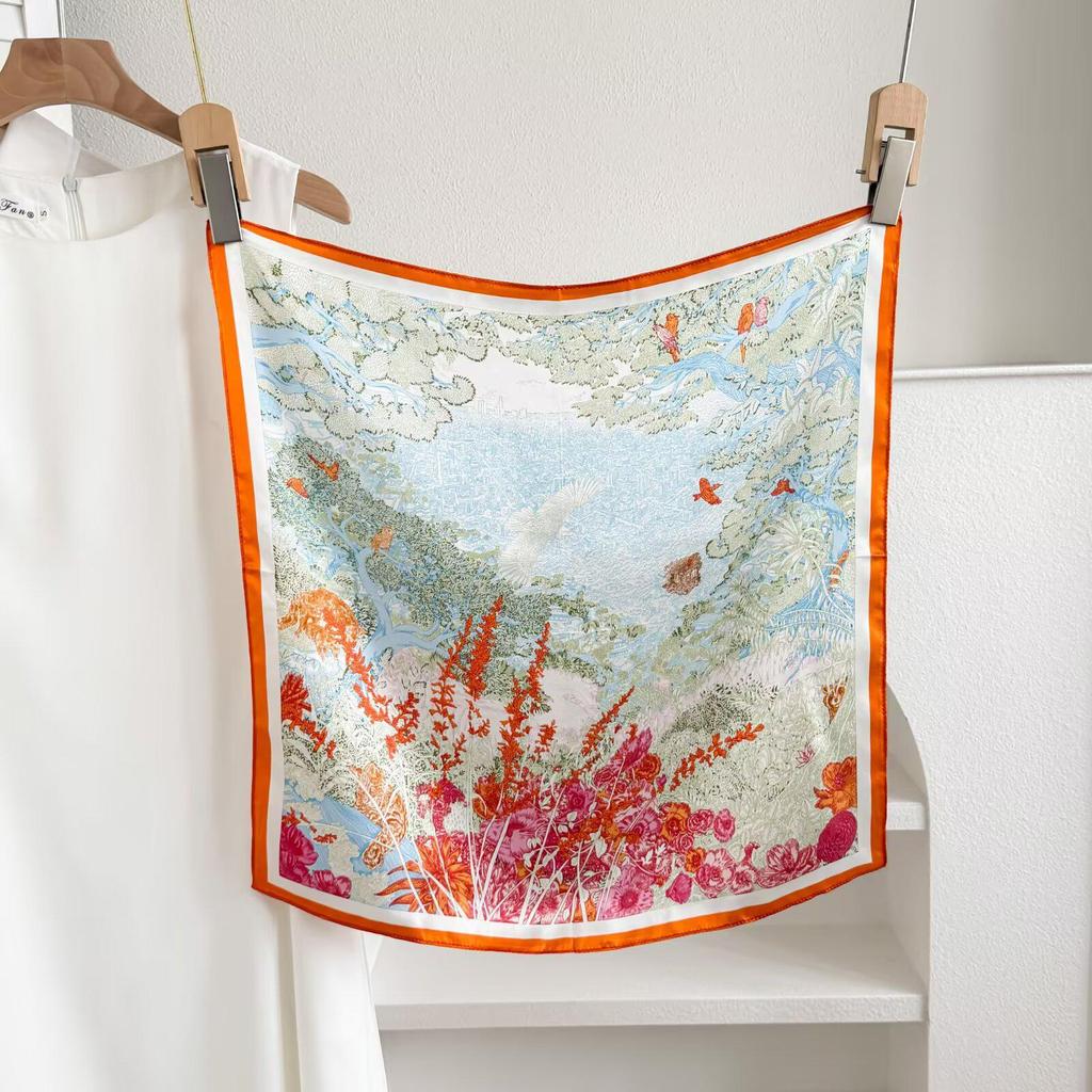 100% Mulberry Silk Small Square Scarf - European Style, High-End Feel, Perfect for Mother's Birthday or Business Gift