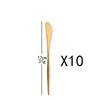 10Pcs Gold Dinnerware Sets Knife Fork Long Handle Spoons Dessert Flatware Mirror Cutlery Stainless Steel Tableware Silverware