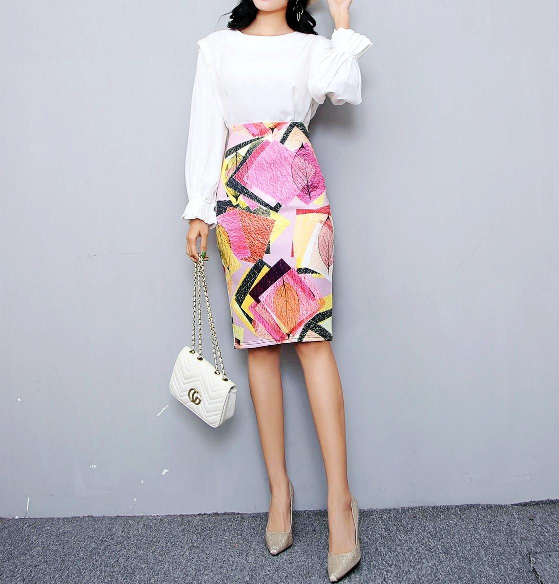 

Модная летняя стильная юбка-карандаш женская с высокой талией зеленые юбки винтажная юбка миди с цветочным принтом XXL