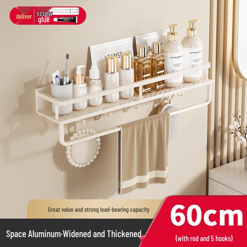 Deliksiz Duvara Monte Banyo Lavabo ve Tuvalet Saklama Rafı