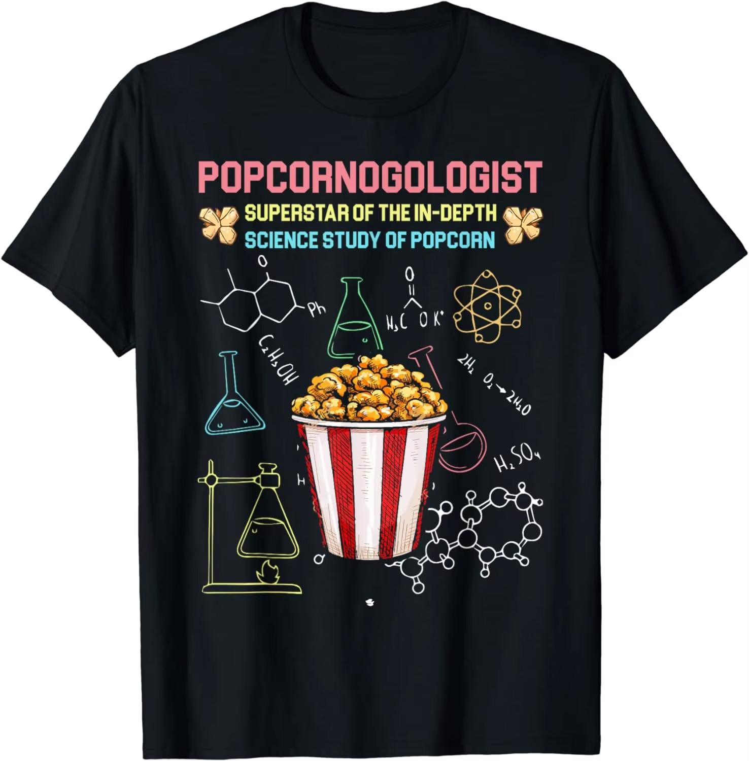 The Latest Unisexs Pure Cotton Tshirt For 2025 Research Popcorn Comfortable Breathable Highquality Beach Travel Party S