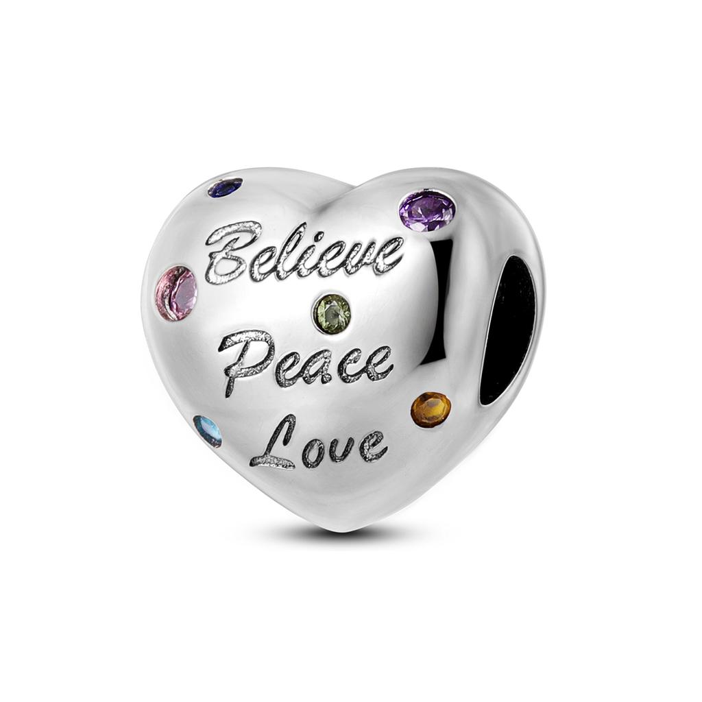 Copper Plated Beads Infinity Love Mum Heart Mom Dangle Charm Fit Charm Bracelet Plata De Ley Original Jewelry