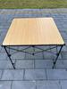 Hongyi Bamboo Pattern Aluminum Folding Table – Outdoor, Adjustable Height for Tea, BBQ, Card Games, Mahjong, Dining.