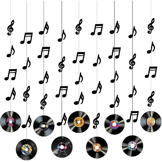 

Hotop 9 шт. Декорации для вечеринки в стиле рок-н-ролл Ретро пластинки Музыкальные ноты Баннеры Подвесные вырезы Потолки для вечеринки в честь дня рождения на музыкальную тематику 50-х 70-х 90-х