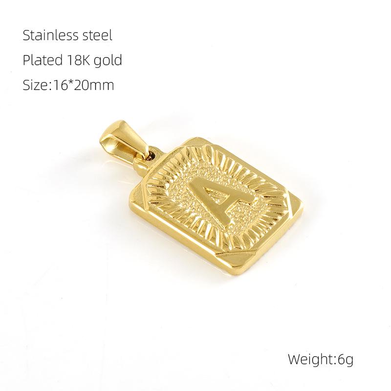 Dafang Pai 18K Gold Titanium Steel Letter Pendant – Trendy, Elegant European and American Design 18K
