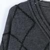 French Spring Diamond Sequin V-Neck Cardigan: Versatile, Loose-Fit, Fashionable Knit Jacket