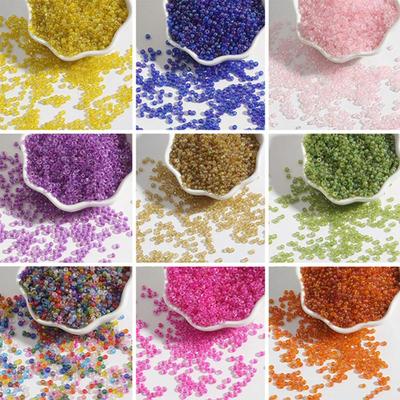 Handmade Fantasy Color DIY Beaded Accessories: Transparent Rice and Millet Glass Beads