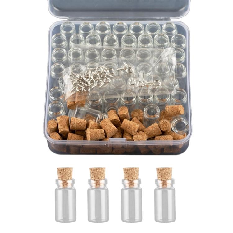 Stylish Pendant for Keychain Jewelry Practical Glass Bottles with Cork Stoppers Delicate Accessory Pendant for Crafts