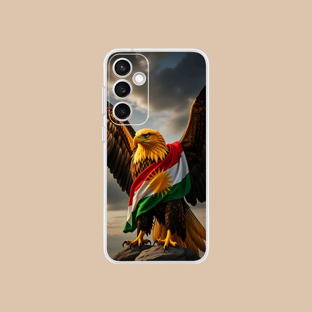Przezroczyste Etui na Telefon z Flagą Kurdystanu dla Samsung Galaxy S25 S24 S23 S22 S21Plus FE Ultra Kolorowe Pokrowce