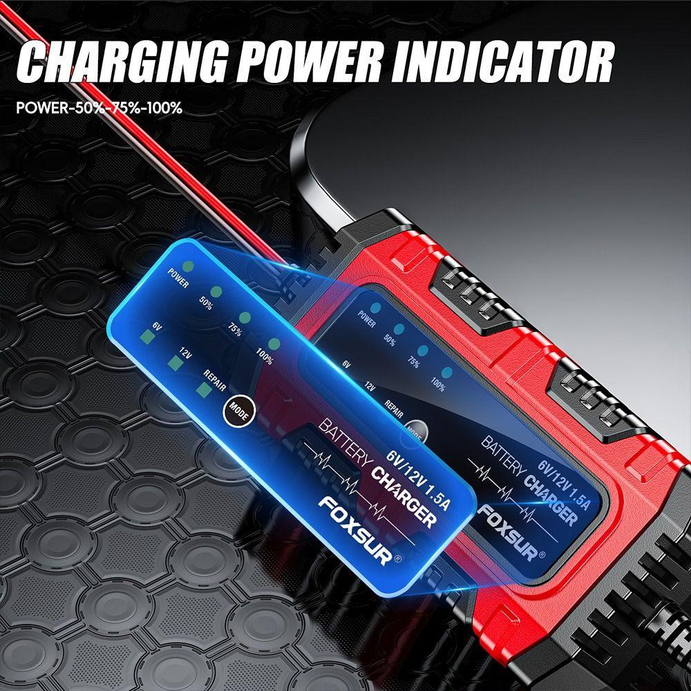 6V 12V 1,5A Elektrische Motorradladegeräte Intelligente Batterieladegeräte Für Auto Motorrad LKW Boot