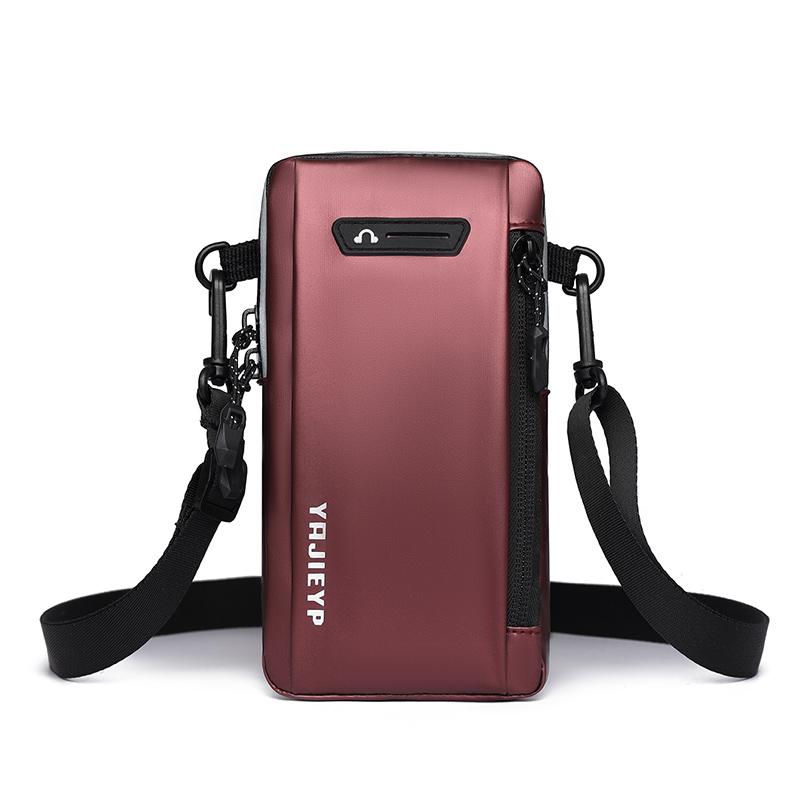 

Men s Multi-Layer Nylon Sport Bag – Convertible Crossbody with Phone Pocket for Outdoor Travel & Daily Use червоний