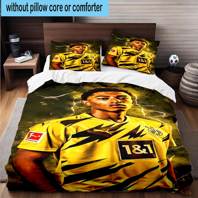 3PCS Jude Football Player Bedding Set,Including 1pc Duvet Cover And 2pcs Pillowcases Perfect for Bedroom, Dormitory, Fan Christmas gift