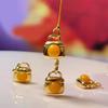 5Pcs, Aura Healing Gemstone Pendant with Golden Accents, Stylish Handmade Lock Shape Charms for Jewelry Making DIY Necklace Materials 9×10mm