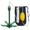 1,5 kg Anker für Kajak und Jetski mit 13 m Schwimmleine für Stand-Up-Paddle-Board Kanu Zubehör Bootsanker-Set Faltbarer Krallenanker