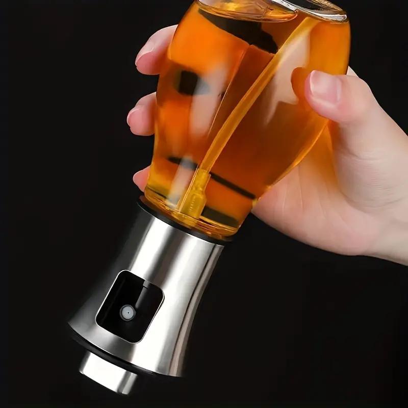 304 Stainless Steel Glass Oil Spray Bottle 1pc - Pressurized Nozzle, Ideal for Kitchen, Outdoor BBQ - No Electricity or Battery