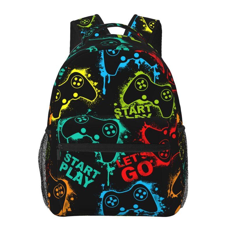 Video Game Controller Backpack for Boys Girls School Student Bookbag Travel Hiking Camping Daypack Unisex Casual Laptop Backpack
