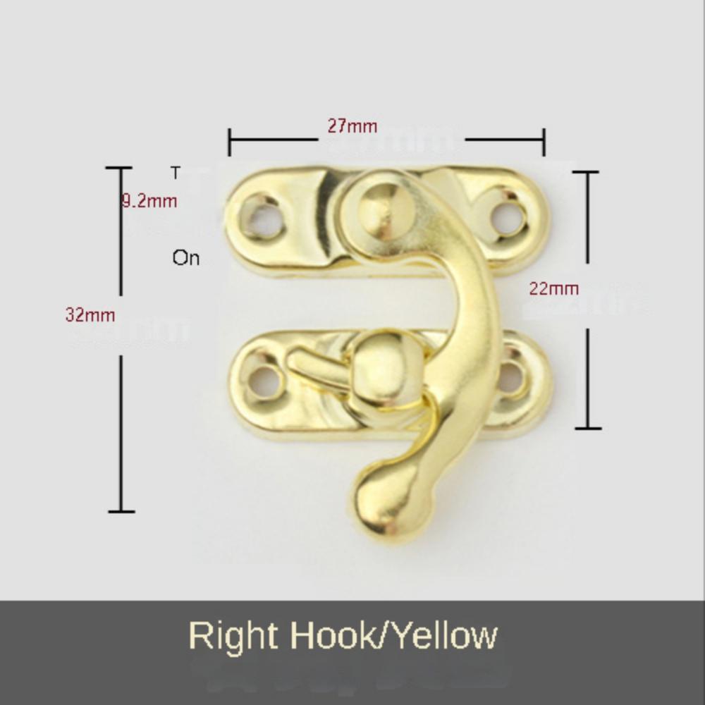 Iron Wooden Box Small Buckle Lock Horn Hook Jewelry Box Lock Buckle Three Colors Optional Retro Furniture Hardware Accessories