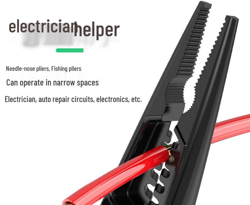 High Voltage Insulated Needle-Nose Electrician Pliers, 1000V, for Cutting, Crimping, Stripping, Angled Use.