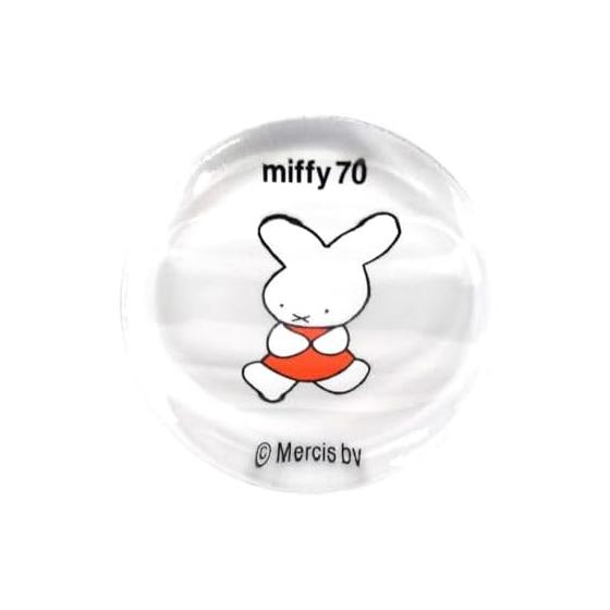 Dick Bruna Miffy 70th Anniversary Glass Chopstick Rest, Round, Approx. 4cm, Nijntje, One Point, Made in Japan